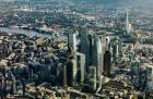 Render showing 55 Bishopsgate within the eastern cluster of the City of London.
