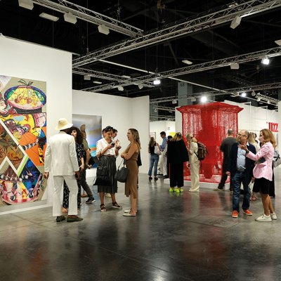 Visitors at Art Basel Miami Beach in November 2022