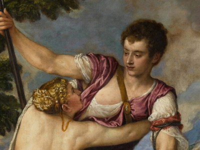 Venus and Adonis (detail; 1555–57), Titian and workshop. Sotheby's London (est. £8m–£12m)