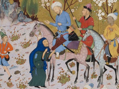Sanjar and the Old Woman (detail), from the Makhzan al-asrâr. Photo: © BnF