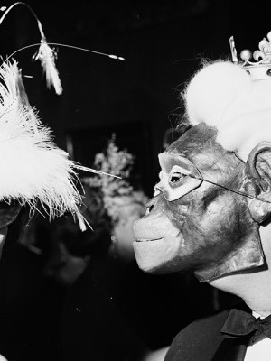 Winter Ball, Hotel Coulanges, Paris, 30 December 1958. André Ostier, Vicomtesse de Robes and Pierre Celeyron.