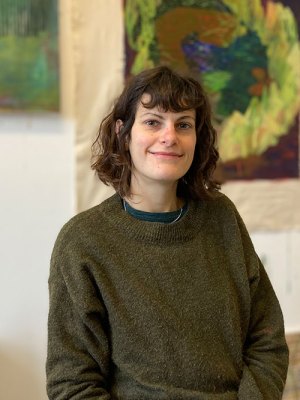 artist in her studio