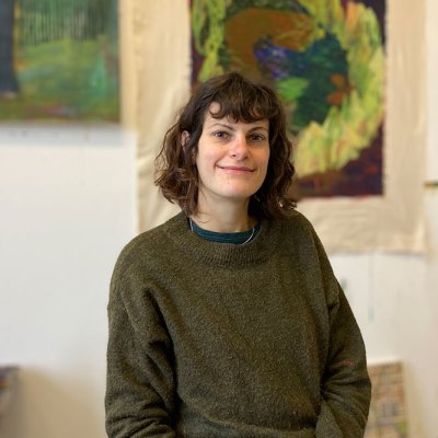 artist in her studio