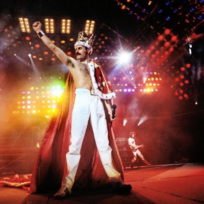 Freddie Mercury performing at Wembley