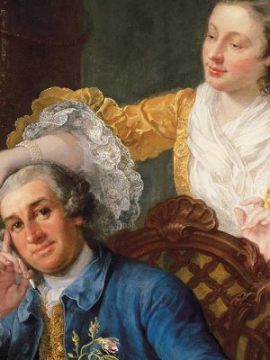 David Garrick with his wife Eva-Maria. (detail; c. 1757–64), William Hogarth.
