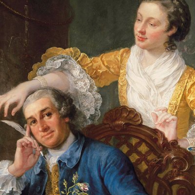 David Garrick with his wife Eva-Maria. (detail; c. 1757–64), William Hogarth.
