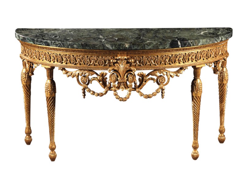giltwood and marble table