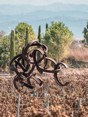 sculpture in a vineyard