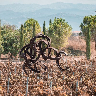 sculpture in a vineyard