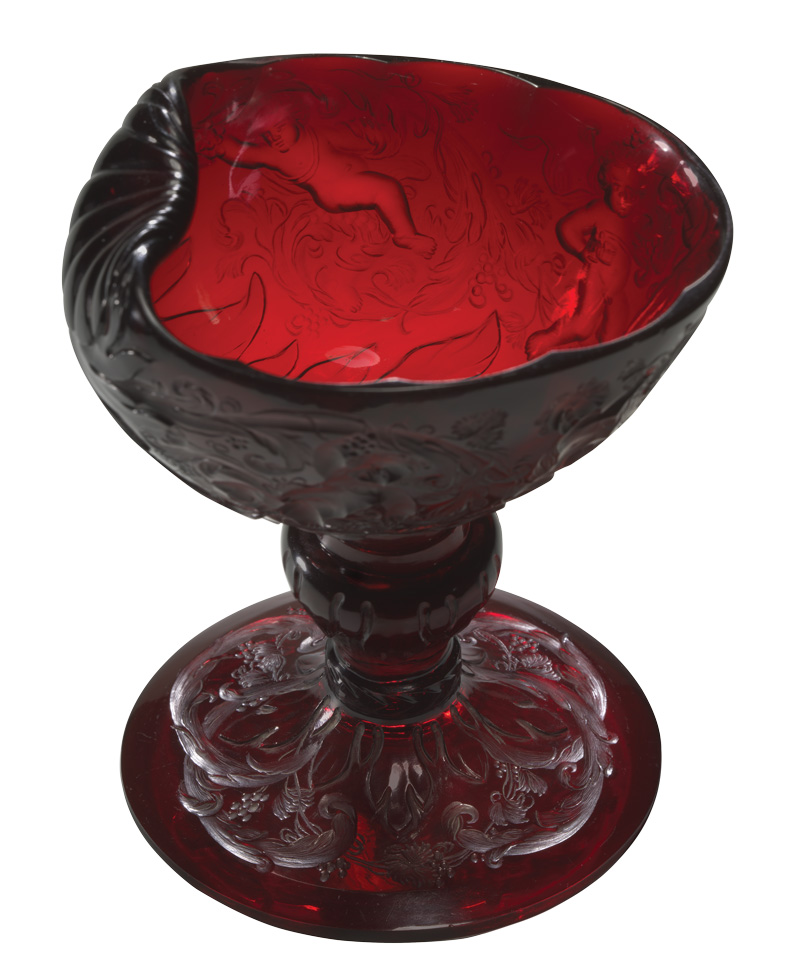 Red Stemmed Glass Goblet - ApolloBox