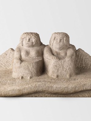 Ancient Egyptian Couple (c. 1940), William Edmondson. Courtesy the Museum of Everything, London
