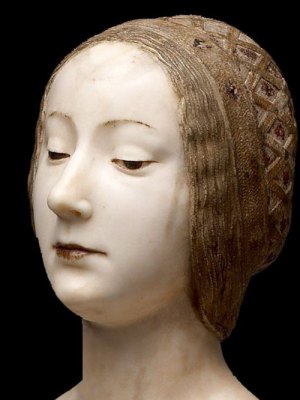 Female bust, ideal portrait of Laura (detail; c. 1490), Francesco Laurana. Kunsthistorisches Museum, Vienna. Photo: © KHM-Museumsverband
