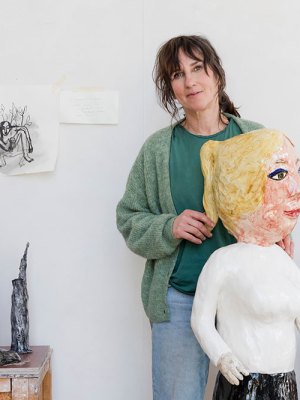 Klara Kristalova in her studio (2021), Magnus Karlsson. Courtesy the artist and Lehmann Maupin, New York, Hong Kong, Seoul, and London