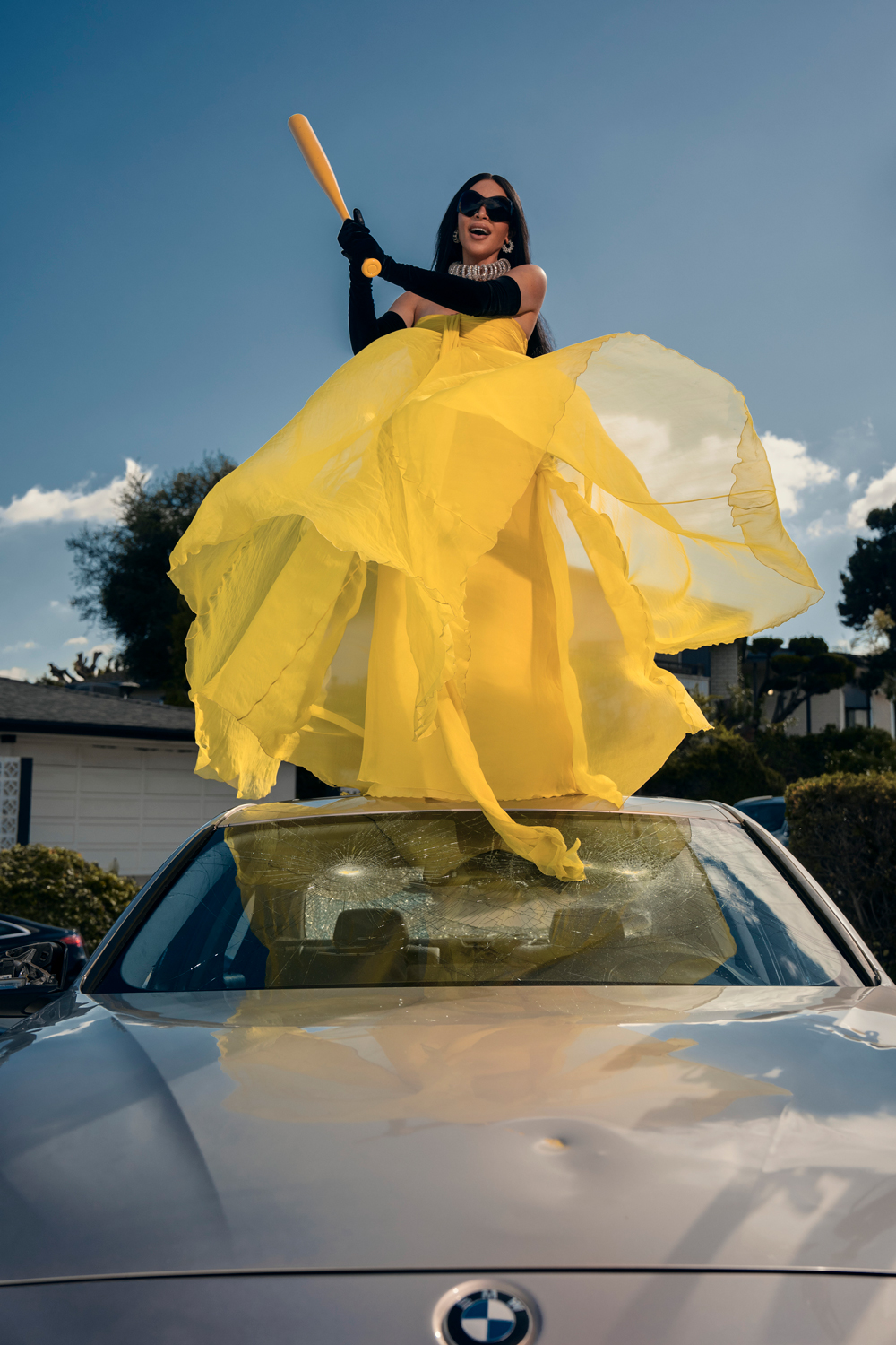 kim k neon yellow dress Kim Kardashian's Miami Dress